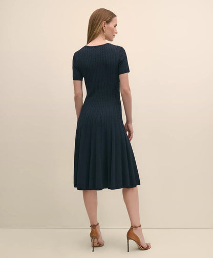 Cable-Knit Fit-and-Flare Sweater Dress | Brooks Brothers online shop