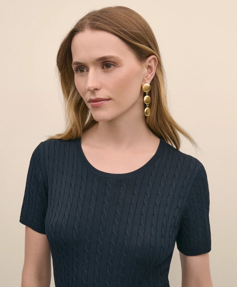 Cable-Knit Fit-and-Flare Sweater Dress | Brooks Brothers online shop