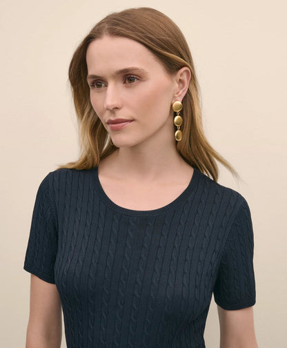 Cable-Knit Fit-and-Flare Sweater Dress | Brooks Brothers online shop