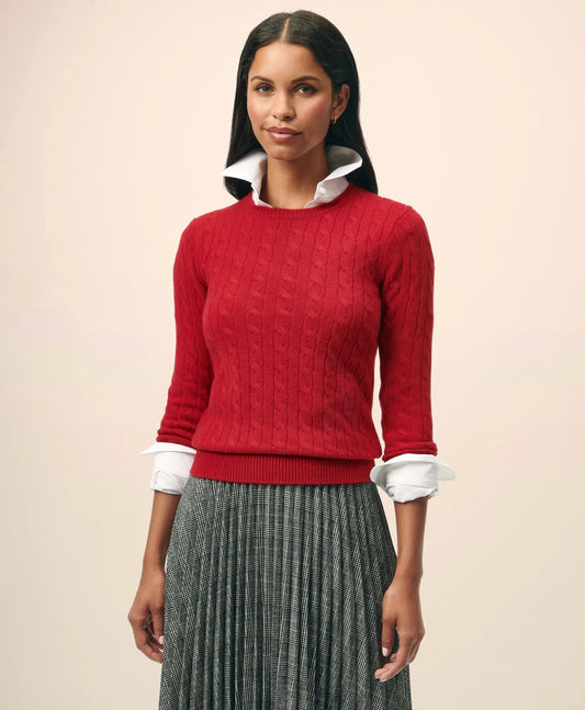 Cashmere Cable Crewneck Sweater | Brooks Brothers online