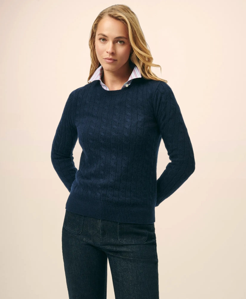 Cashmere Cable Crewneck Sweater | Brooks Brothers online - US 5929