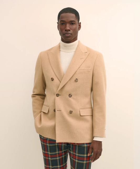 Classic Fit Camel Hair Double-Breasted 1818 Sport Coat | Brooks Brothers online shop