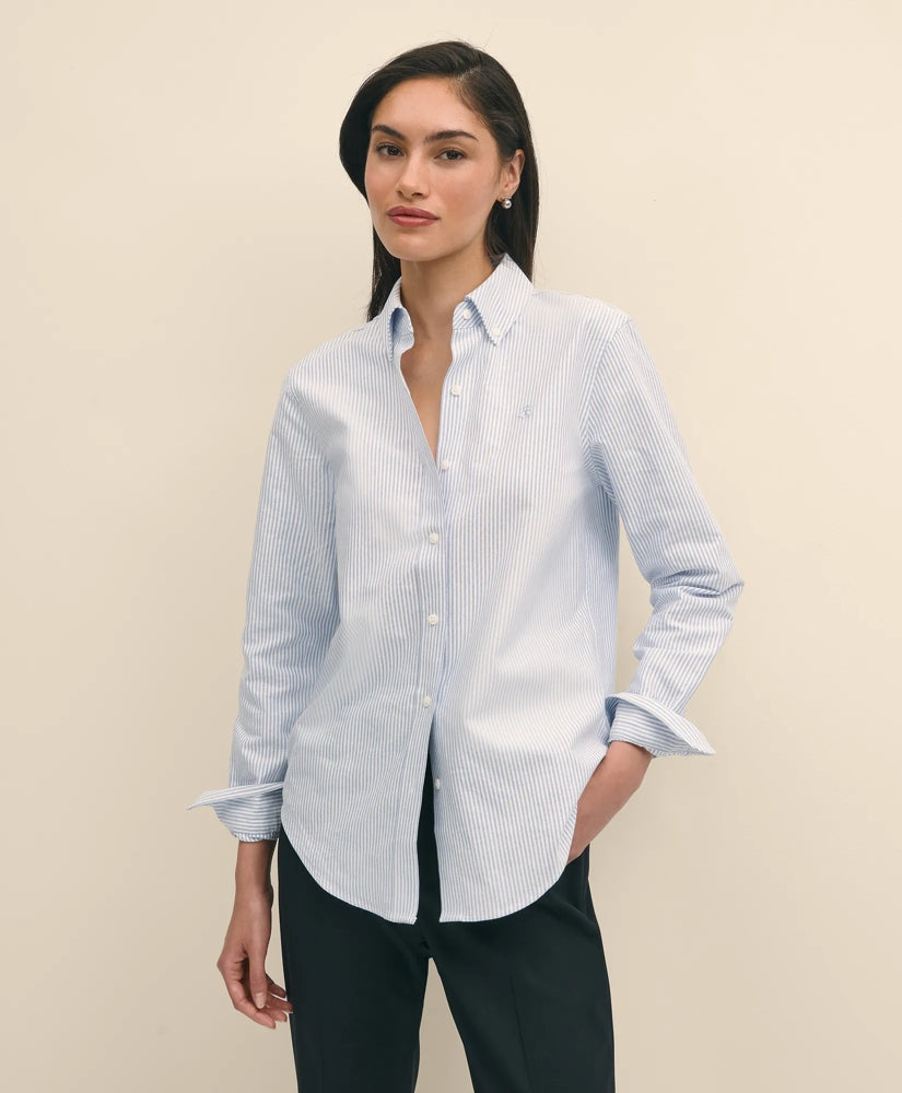 Classic-Fit Cotton Oxford Stripe Shirt | Brooks Brothers discount