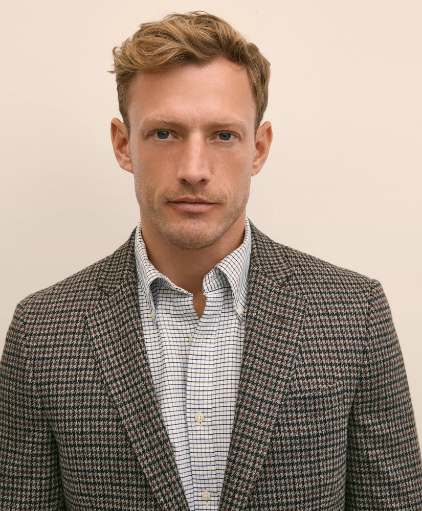Classic Fit Cotton Wool Blend Knit Houndstooth Sport Coat | Brooks Brothers on sale