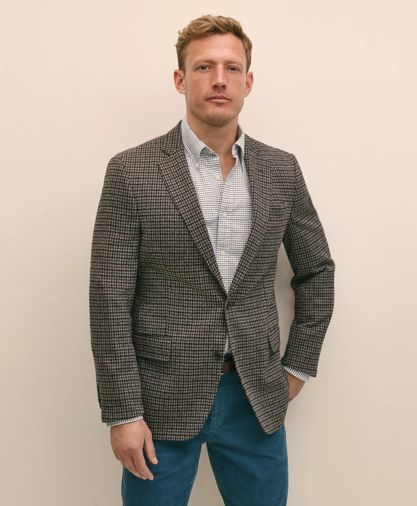 Classic Fit Cotton Wool Blend Knit Houndstooth Sport Coat | Brooks Brothers on sale