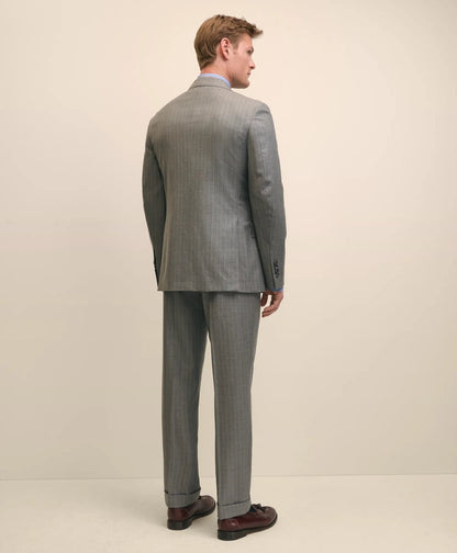 Classic Fit Double-Breasted Wool Pinstripe 1818 Suit | Brooks Brothers online shop