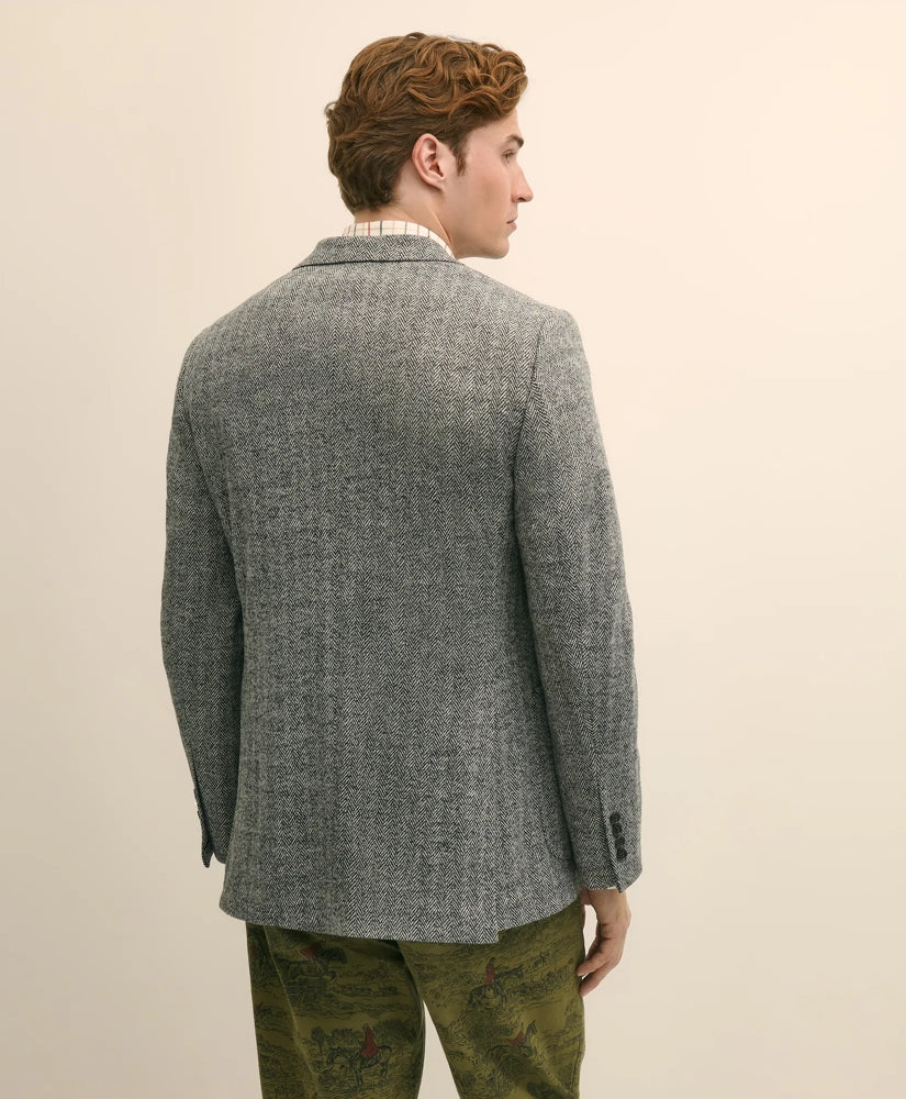 Classic Fit Herringbone Knit Sport Coat in Wool-Cotton | Brooks Brothers discount