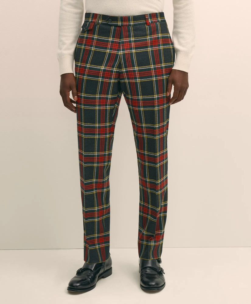 Classic Fit Wool-Blend Tartan Dress Pants | Brooks Brothers on sale