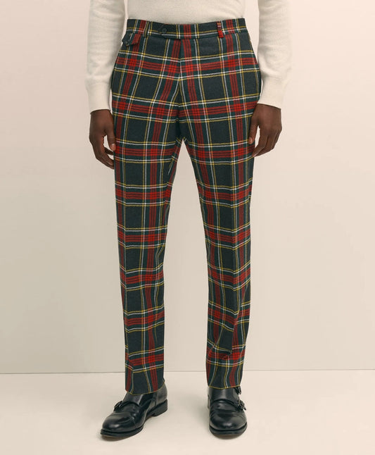 Classic Fit Wool-Blend Tartan Dress Pants | Brooks Brothers on sale