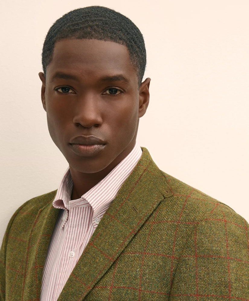 Classic Fit Wool-Cashmere Tweed Windowpane 1818 Sport Coat | Brooks Brothers sale