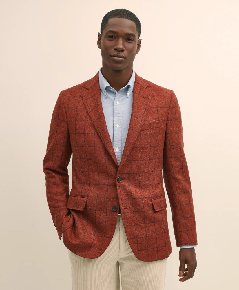 Classic Fit Wool-Cashmere Tweed Windowpane 1818 Sport Coat | Brooks Brothers online