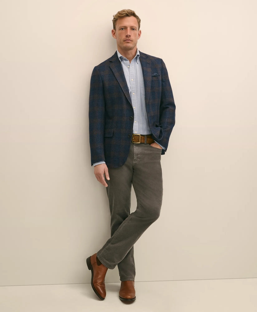 Classic Fit Wool-Cotton-Silk-Cashmere Hopsack Check Sport Coat | Brooks Brothers discount