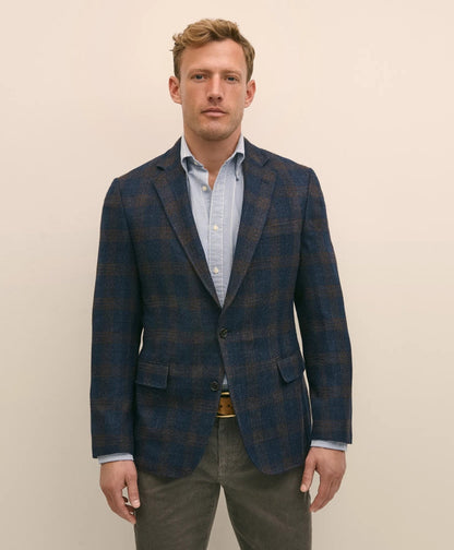 Classic Fit Wool-Cotton-Silk-Cashmere Hopsack Check Sport Coat | Brooks Brothers discount