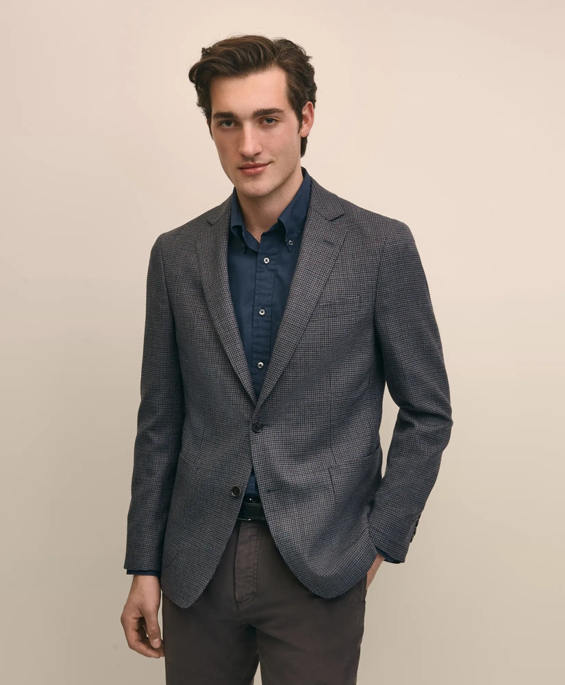 Classic Fit Wool Hopsack Gingham Sport Coat | Brooks Brothers on sale