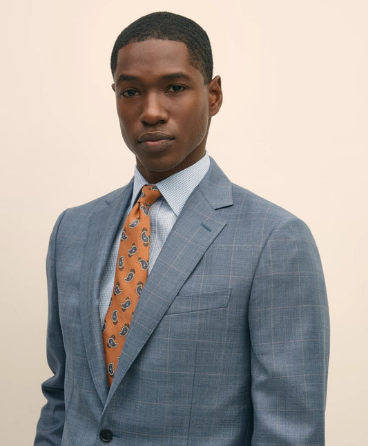 Classic Fit Wool Overcheck 1818 Suit | Brooks Brothers online