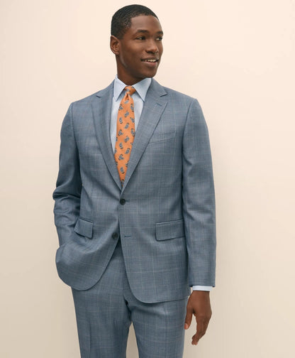 Classic Fit Wool Overcheck 1818 Suit | Brooks Brothers online