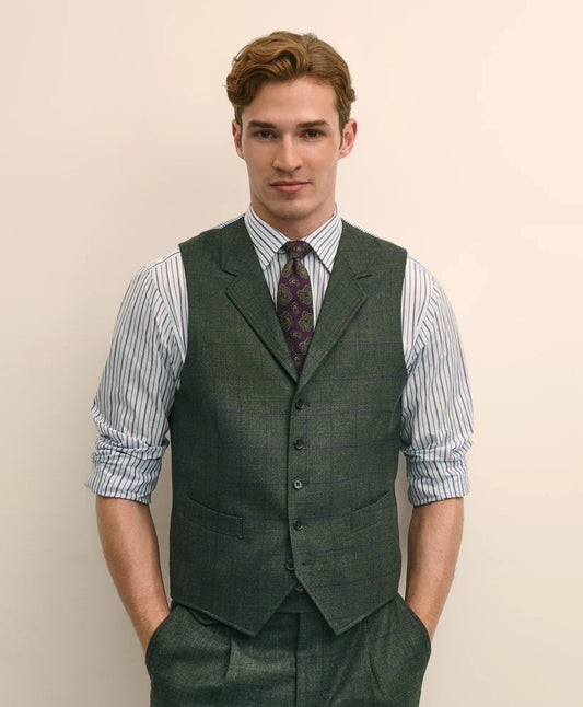 Classic Fit Wool Windowpane Suit Vest | Brooks Brothers sale