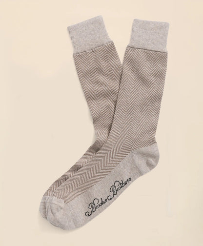 Cotton Blend Herringbone Socks | Brooks Brothers discount - US 5335