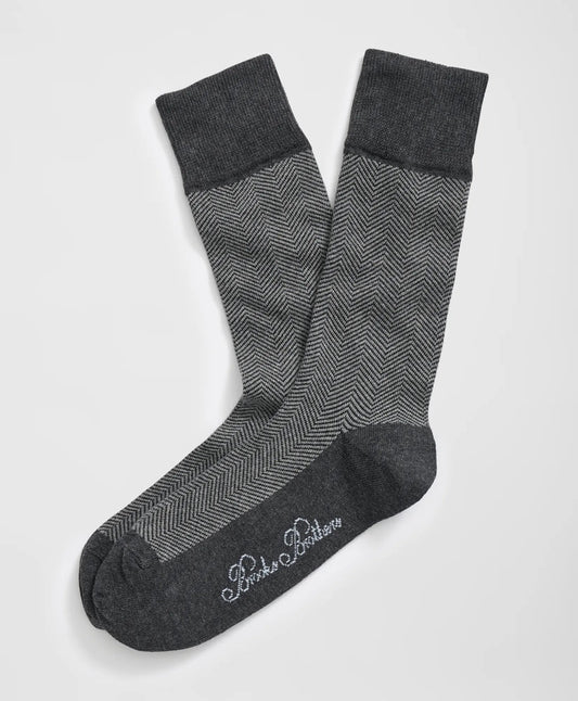 Cotton Blend Herringbone Socks | Brooks Brothers discount - US 5335