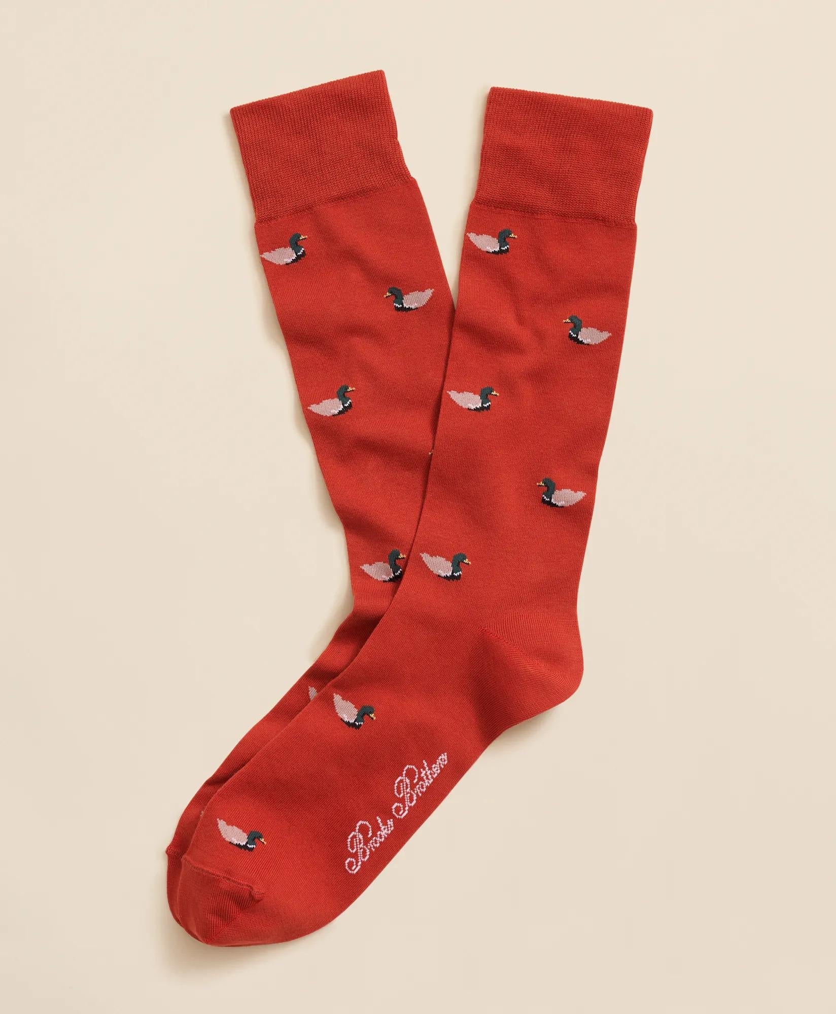 Cotton-Blend Mallard Socks | Brooks Brothers on sale