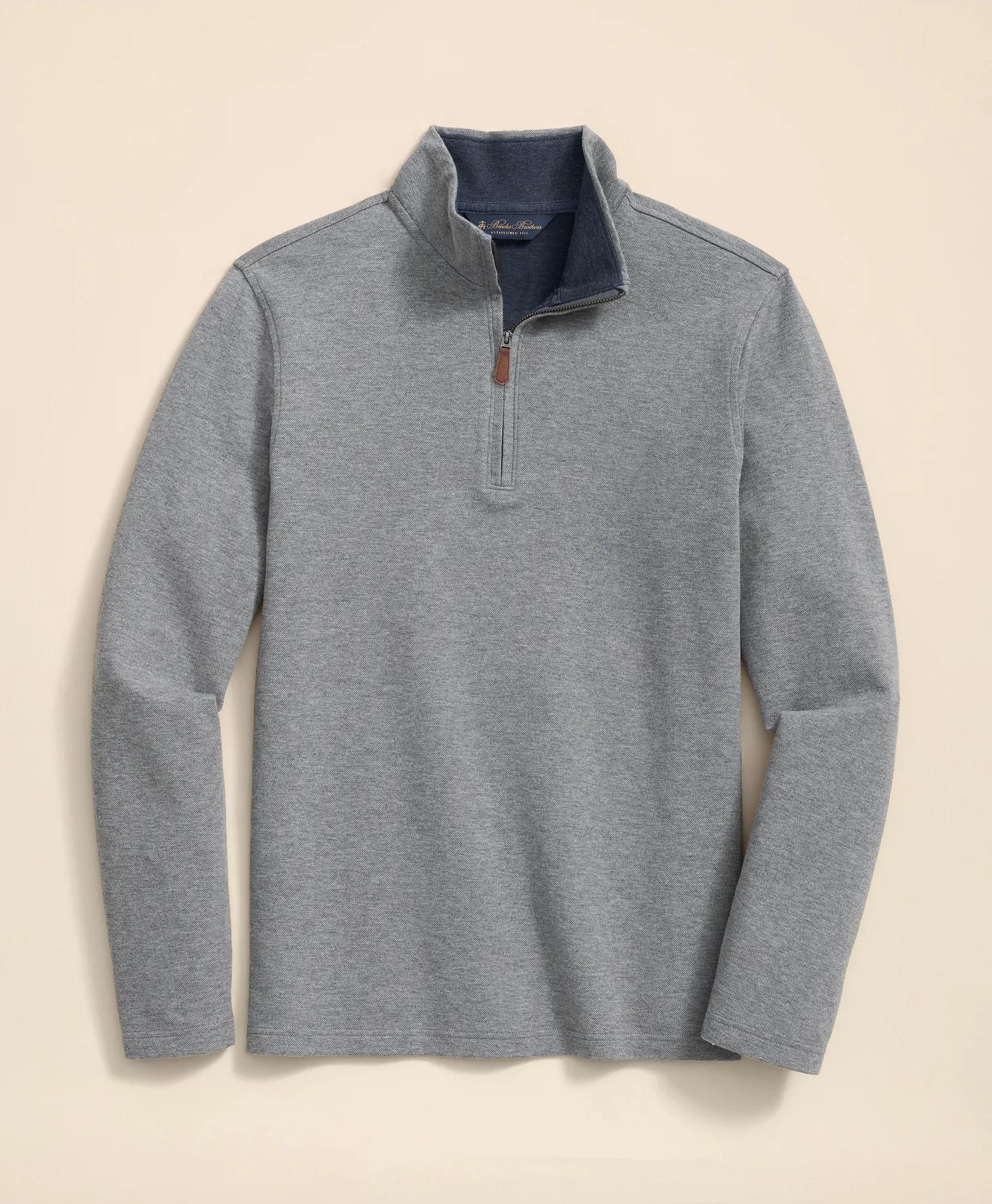 Cotton Blend Pique Quarter-Zip | Brooks Brothers online