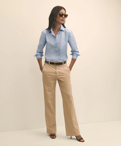 Cotton Blend Relaxed Chino Pants | Brooks Brothers on sale