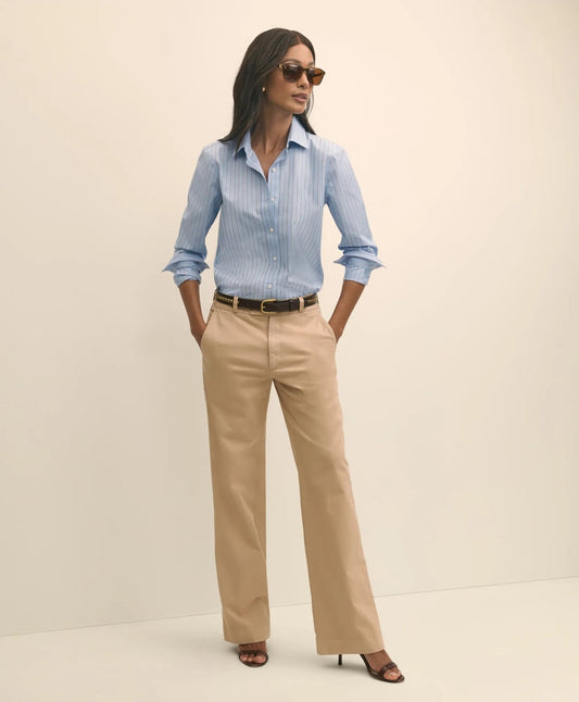 Cotton Blend Relaxed Chino Pants | Brooks Brothers on sale