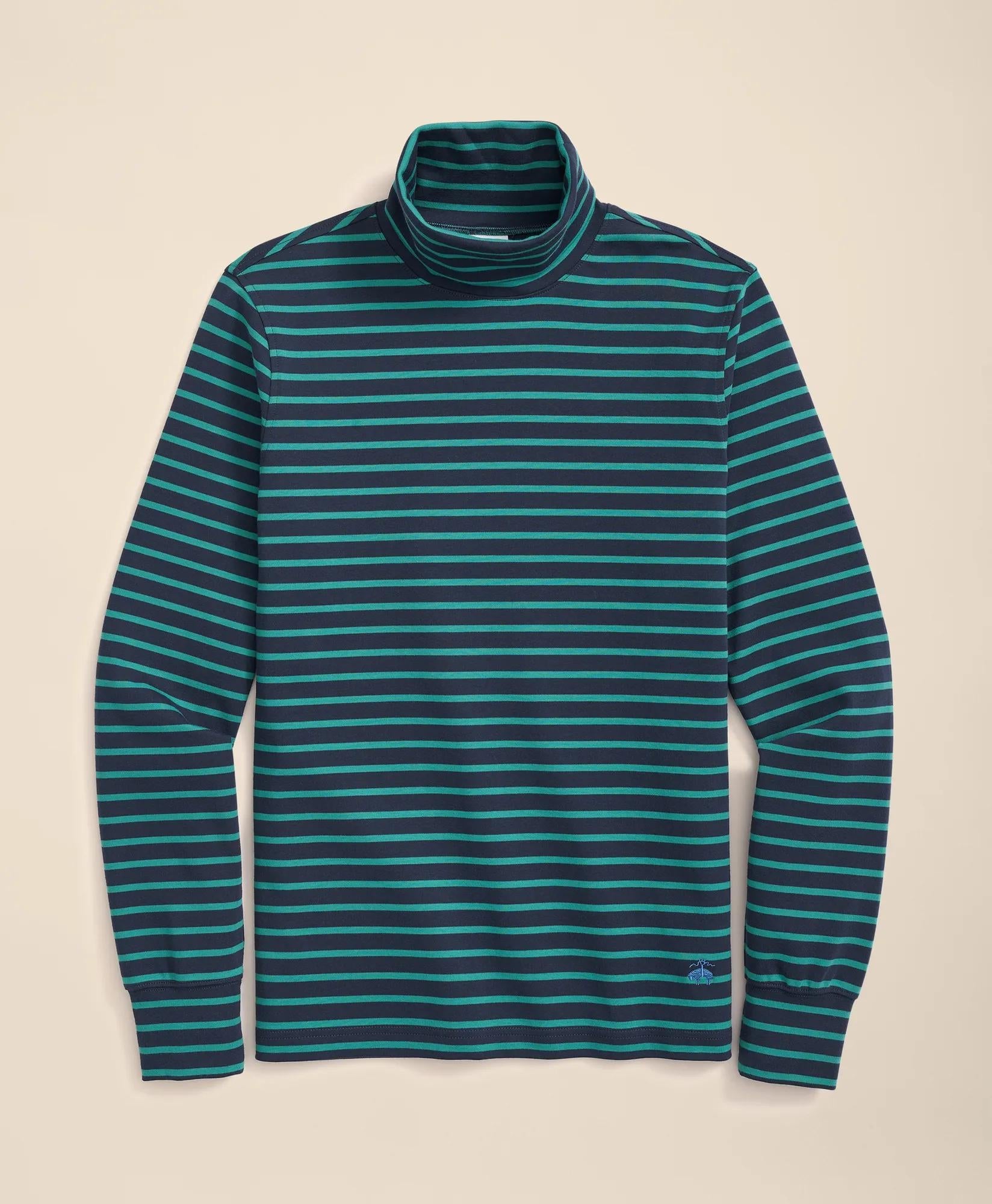 Cotton Blend Striped Turtleneck | Brooks Brothers cheap