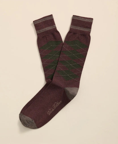 Cotton-Blend Tipped Argyle Socks | Brooks Brothers online shop - US 1070