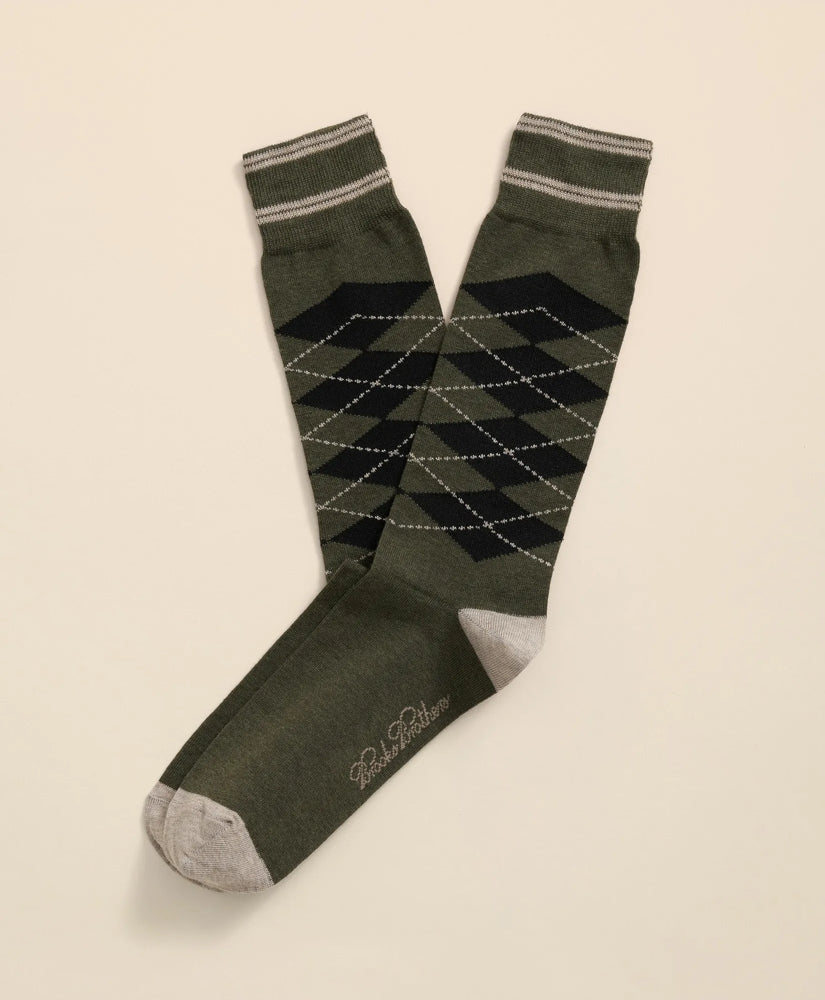 Cotton-Blend Tipped Argyle Socks | Brooks Brothers online shop - US 1070