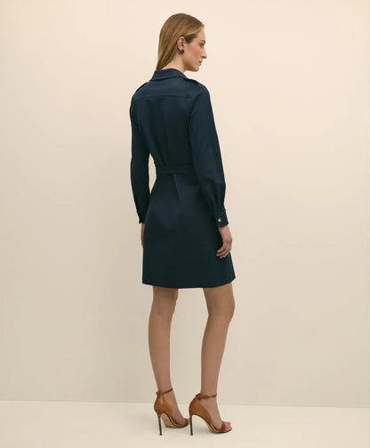 Cotton Blend Twill Belted Shirt Dress | Brooks Brothers on sale