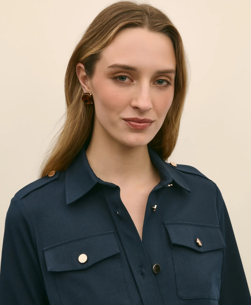 Cotton Blend Twill Belted Shirt Dress | Brooks Brothers on sale
