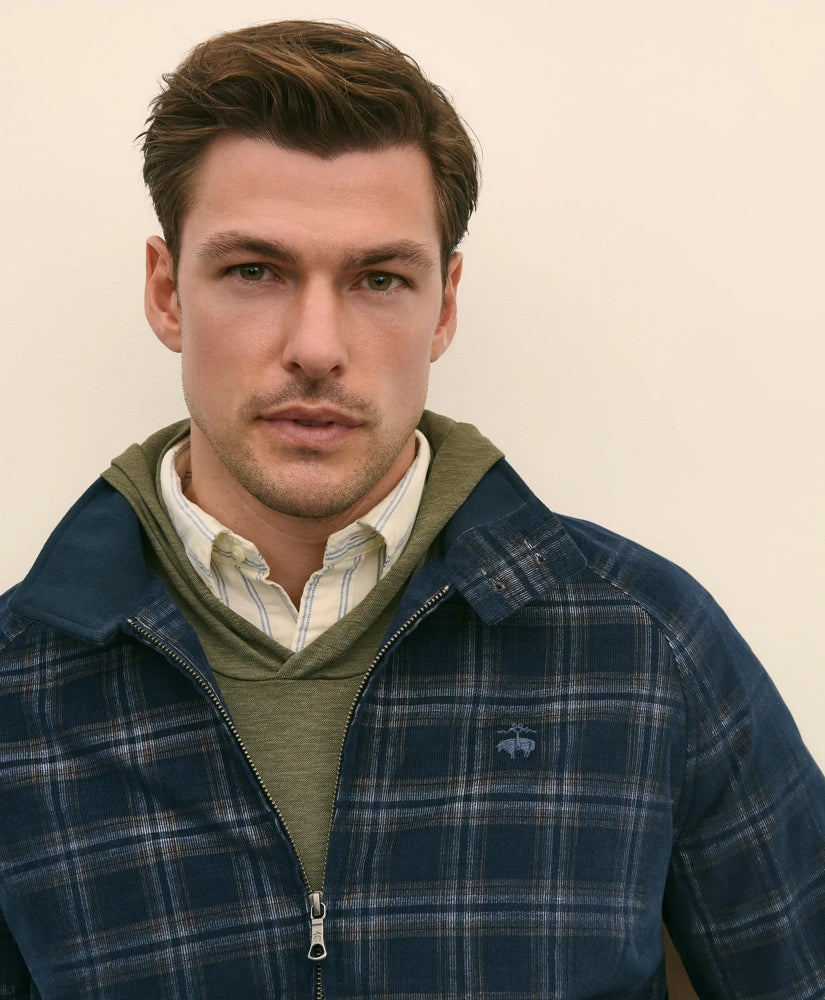 Cotton Bomber Jacket in Plaid Corduroy | Brooks Brothers online shop