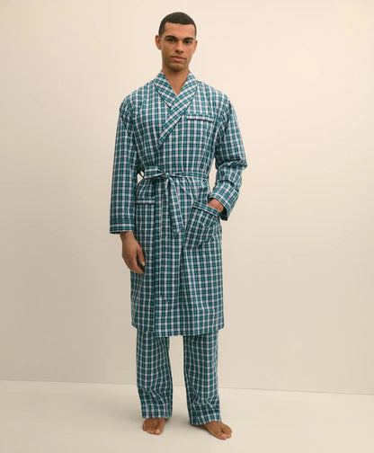 Cotton Broadcloth Plaid Robe | Brooks Brothers discount