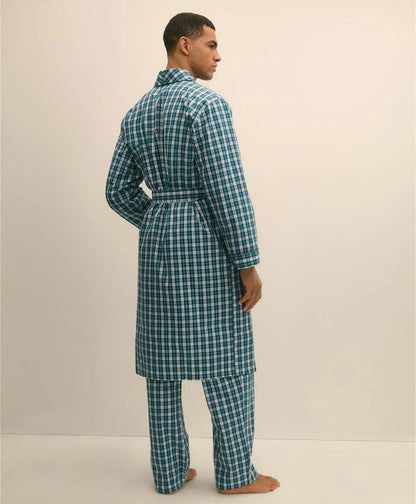 Cotton Broadcloth Plaid Robe | Brooks Brothers discount