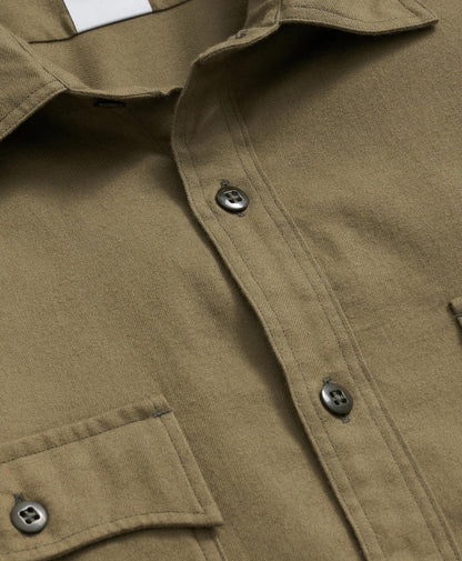 Cotton-Cashmere Flannel Military Sport Shirt | Brooks Brothers on sale