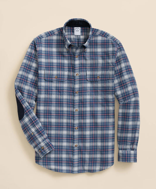 Cotton-Cashmere Flannel Plaid Sport Shirt | Brooks Brothers for sale