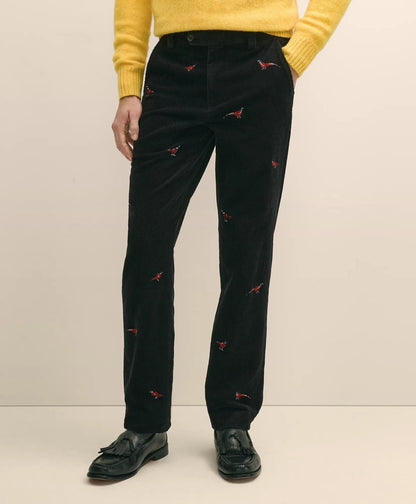 Slim Fit Cotton Corduroy Pheasant-Embroidered Chino | Brooks Brothers sale