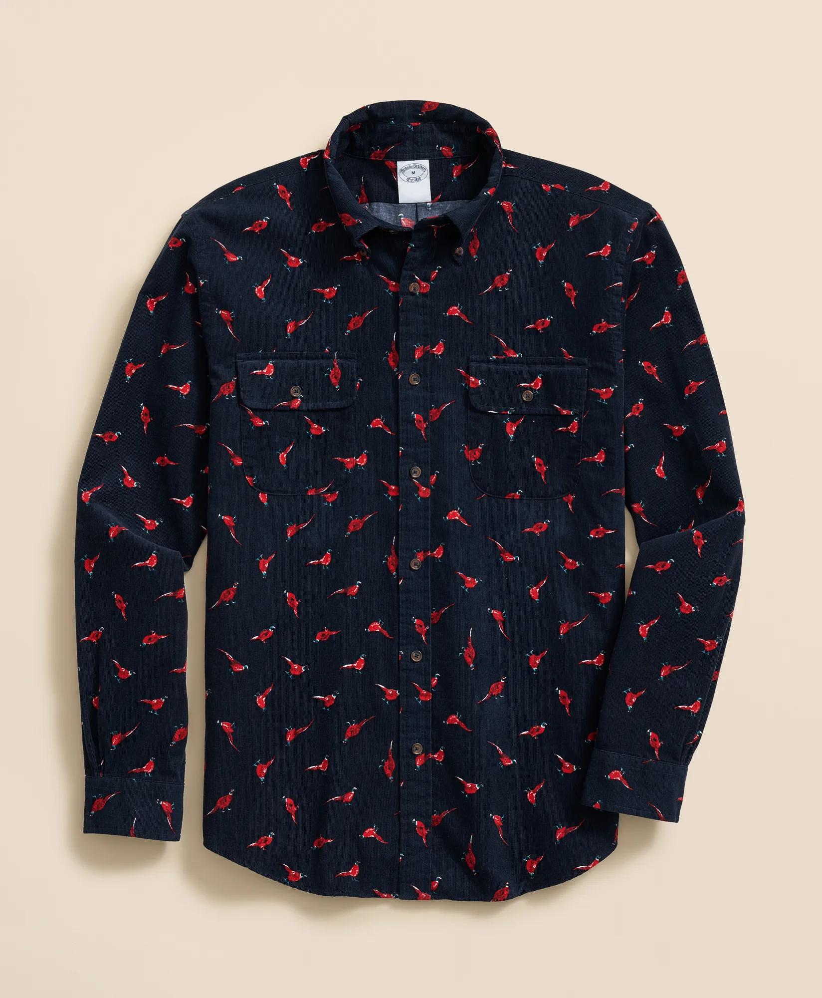 Cotton Corduroy Polo Button-Down Collar Pheasant Sport Shirt | Brooks Brothers sale