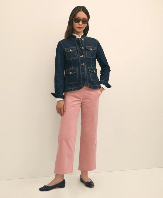 Cotton Corduroy Wide Leg Cropped Pants | Brooks Brothers online shop