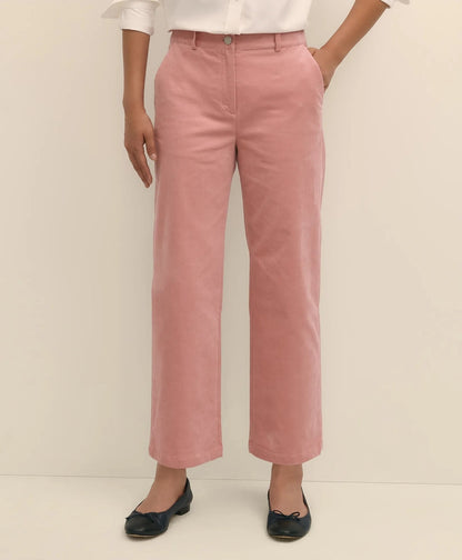Cotton Corduroy Wide Leg Cropped Pants | Brooks Brothers online shop