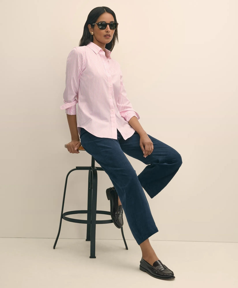 Cotton Corduroy Wide Leg Cropped Pants | Brooks Brothers online shop - US 4961