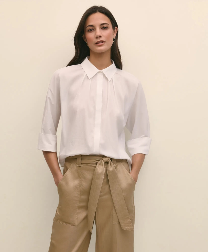 Cotton Dobby Relaxed Dolman-Sleeve Shirt | Brooks Brothers online shop