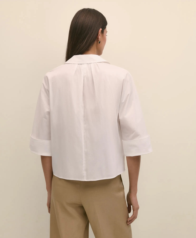 Cotton Dobby Relaxed Dolman-Sleeve Shirt | Brooks Brothers online shop