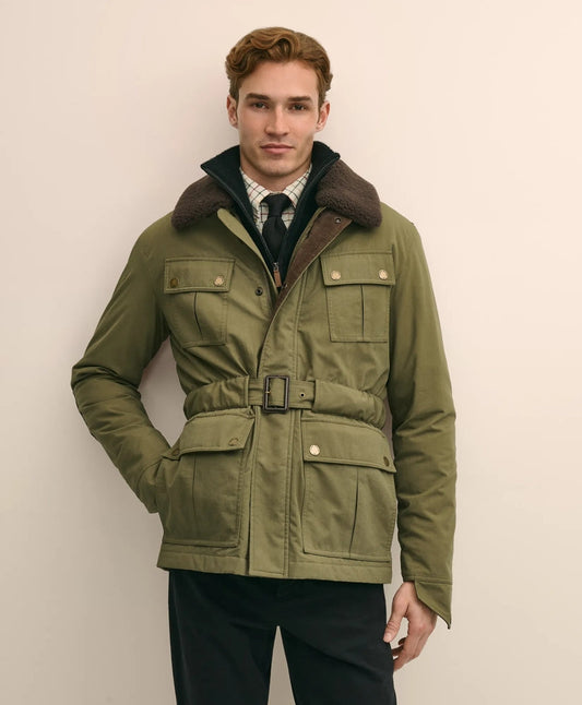 Cotton Field Jacket With Removable Shearling Collar | Brooks Brothers discount