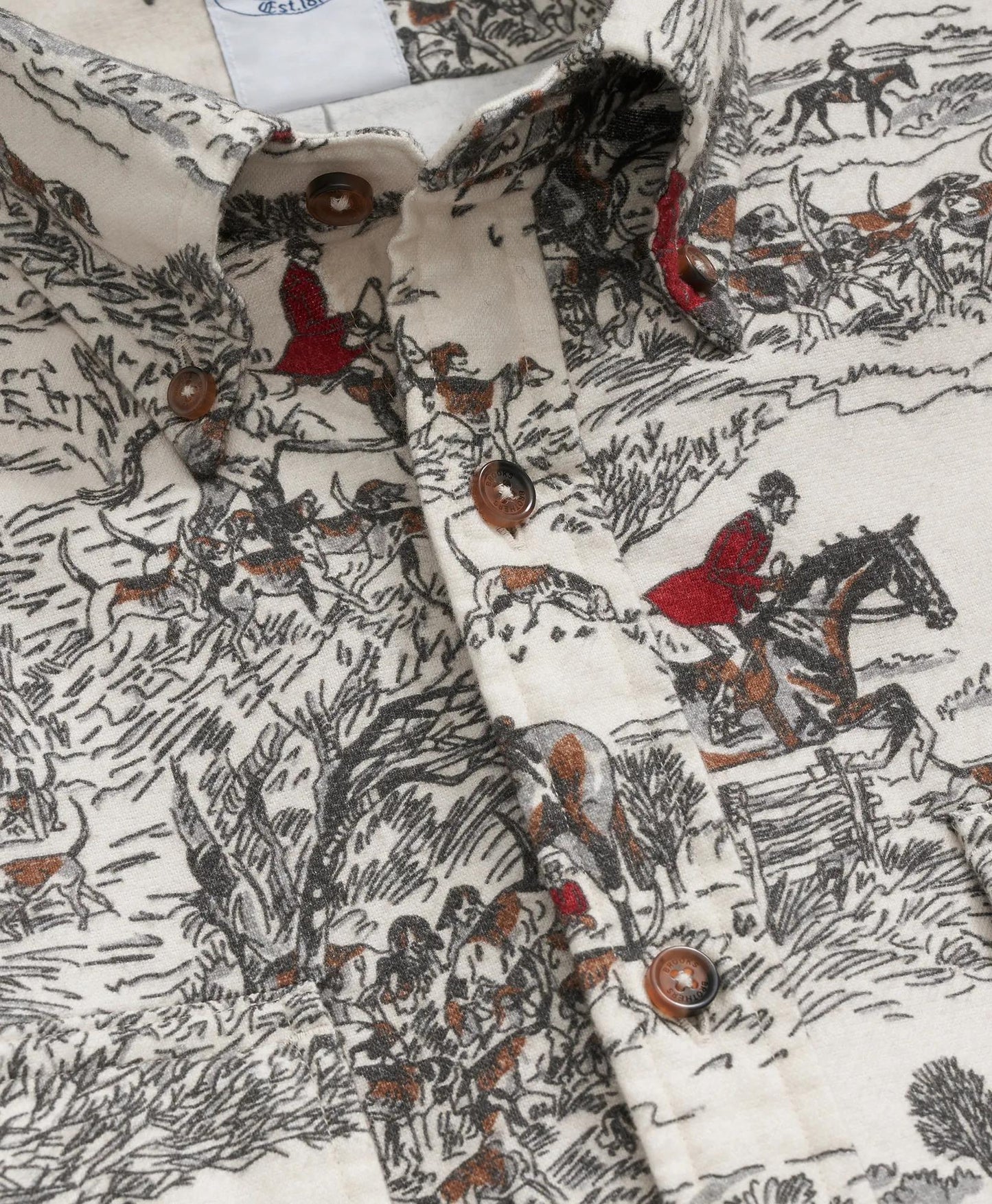 Cotton Flannel Archive Equestrian Print Sport Shirt | Brooks Brothers for sale