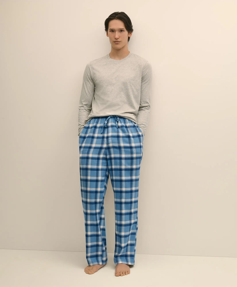 Cotton Flannel Plaid Lounge Pants | Brooks Brothers on sale - US 2127