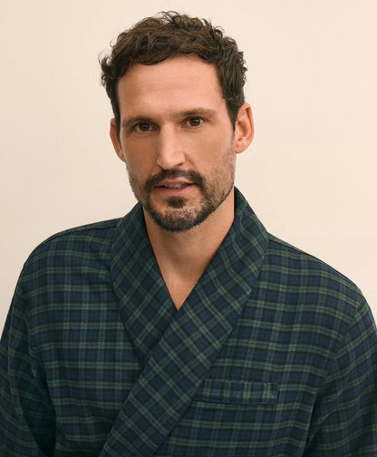 Cotton Flannel Tartan Robe | Brooks Brothers discount