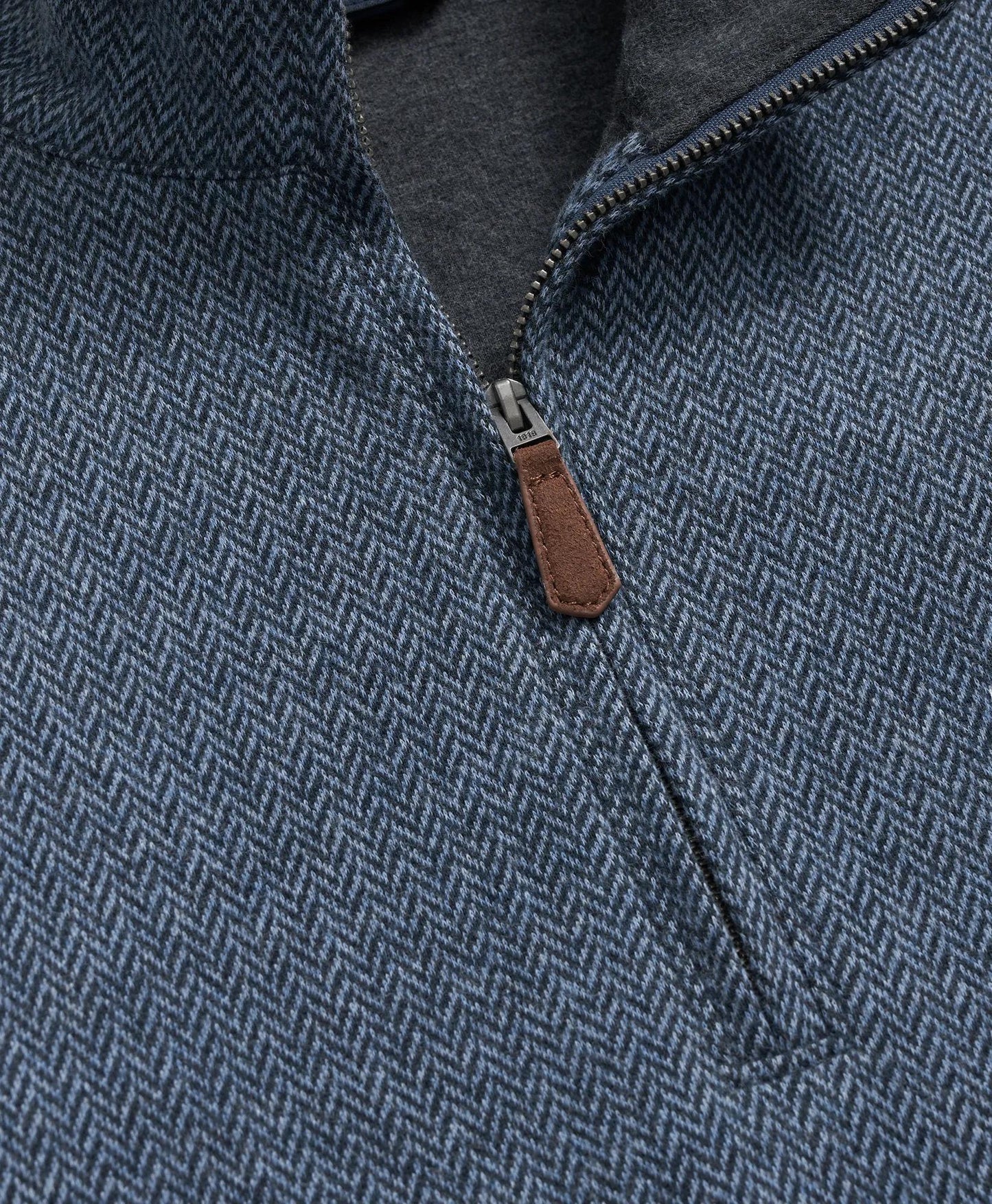Cotton Herringbone Quarter-Zip | Brooks Brothers online shop
