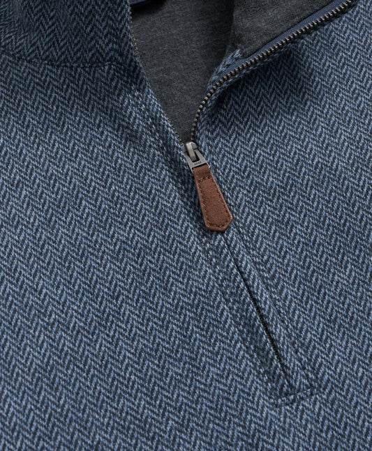 Cotton Herringbone Quarter-Zip | Brooks Brothers online shop